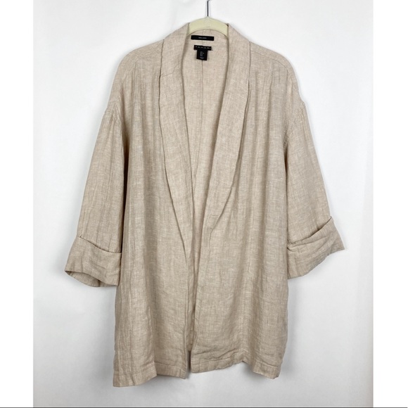 tahari linen cardigan